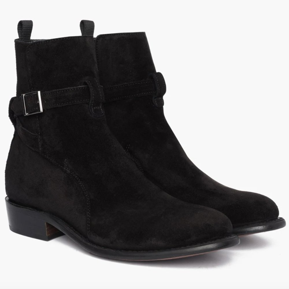 Thursday Rogue Jodhpur Boots in Black Suede